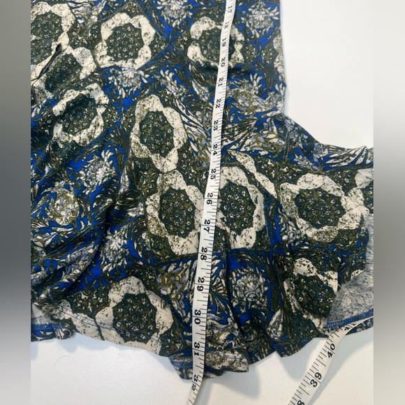 Free People Annabelle Mock Neck Tunic Dress in Cobalt Blue and Green Size Small - Picture 8 of 11